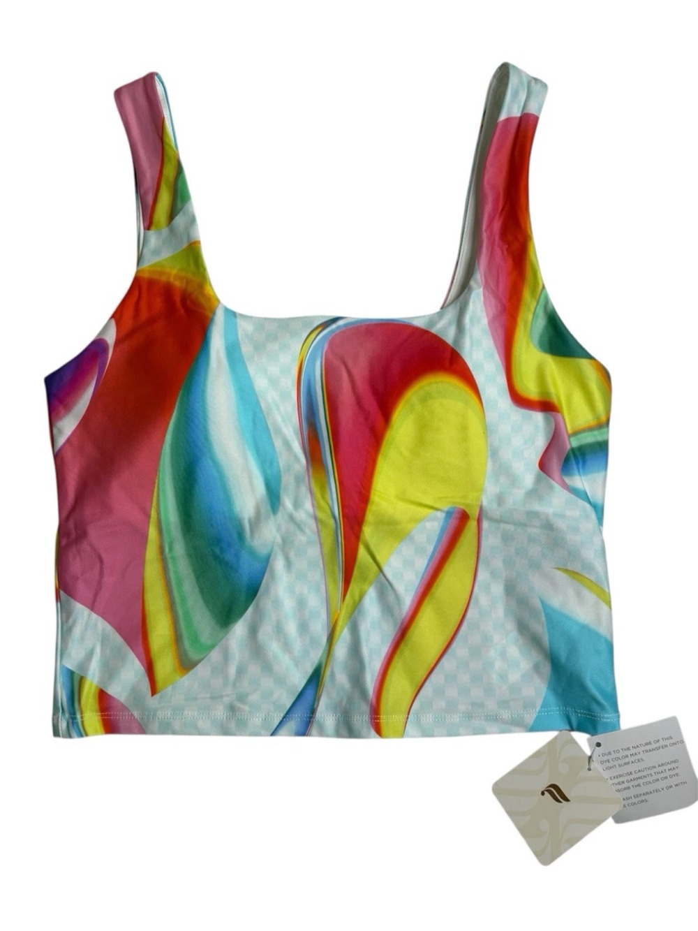 Fabletics Lydia Built-In Bra Tank Carnaval Pattern Size Large Colorful Bright